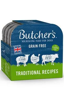 Autentický Butcher‘s Dog Original hovězí/krůt/jehn vanička 4x150g