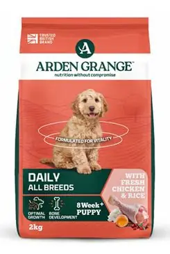 Jen Po Omezenou Doba Arden Grange Dog Puppy/Junior rich in fresh Chick.2kg