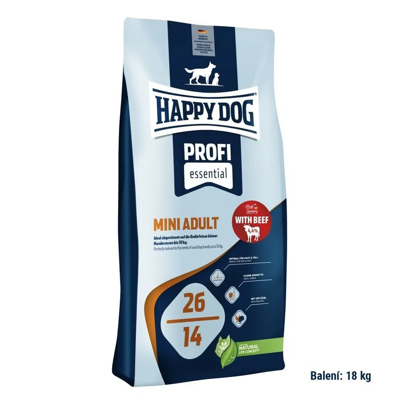 Autentický Happy Dog Profi-Line Adult Mini 4 x 18kg