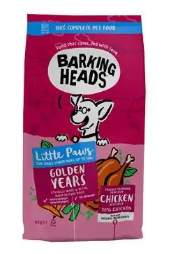 Víkendová Akce BARKING HEADS Little Paws Golden Years Chicken 2x6kg