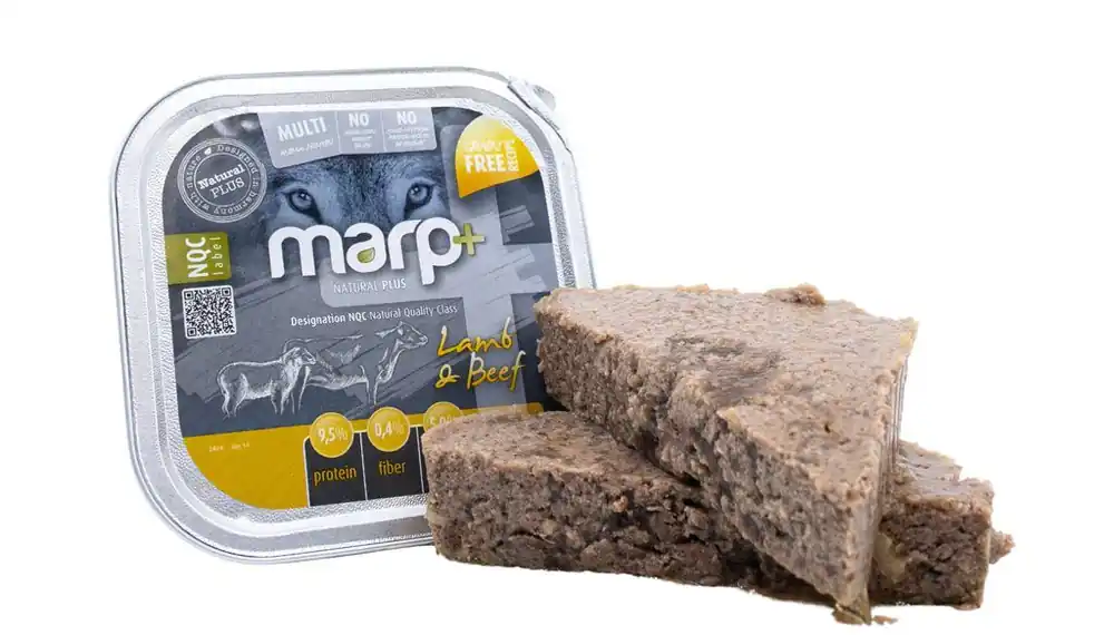 Tovární Cena Marp Natural Plus vanička pro psy s jehněčím a hovězím 150g