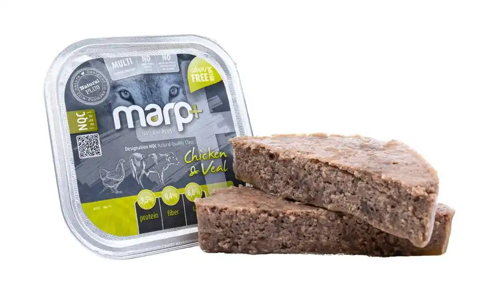 Nakupujte Hned Marp Natural Plus vanička pro psy s kuřetem a telecím 150g