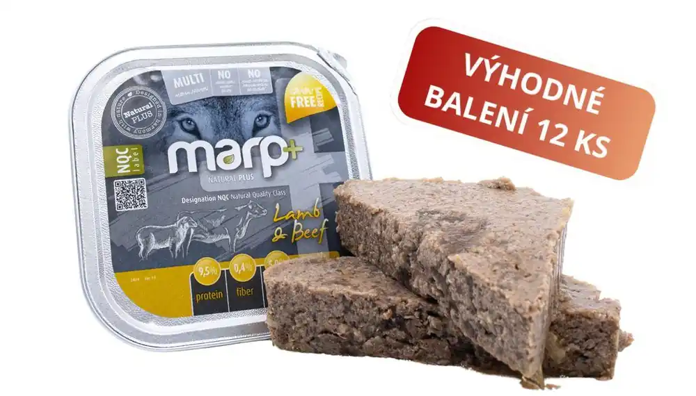 Marp Natural Plus vanička pro psy s jehněčím a hovězím 12x150g Top Prodej