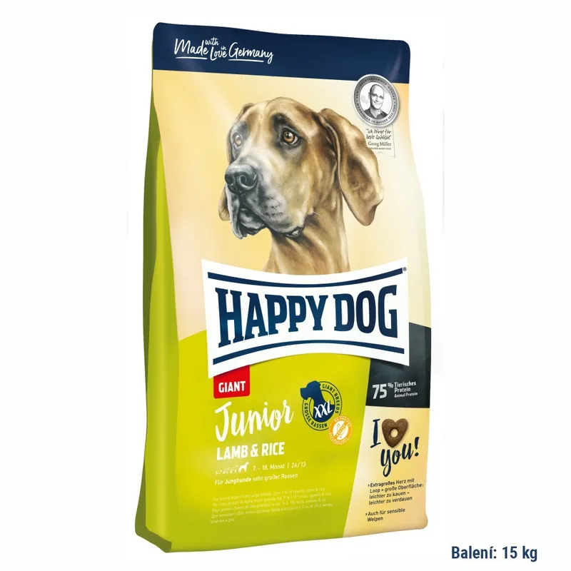 Cenově Výhodný Happy Dog Junior Giant Lamb & Rice 2 x 15 kg