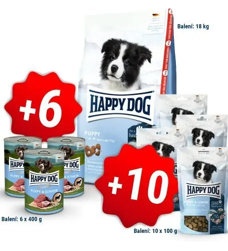 Dokud Zásoby Vydrží Happy Dog Puppy 18 kg + 6x400g konzerva + 10x100g pamlsky