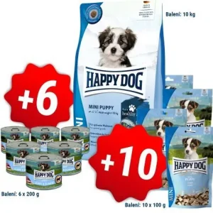 Happy Dog NEW Mini Puppy 10 kg + 6x400g konzerva + 10x100g pamlsky Ihned K Objednání