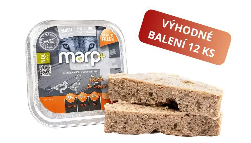 Akce Marp Natural Plus vanička pro psy s kachnou a husou 12x150g