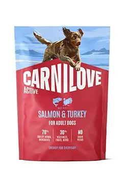 Aktuální Carnilove Dog Active Dry Salmon&Turkey Adult AB 1,5kg