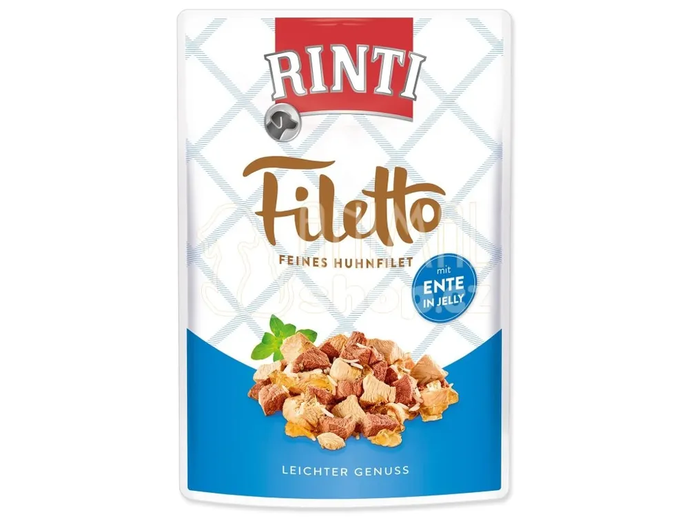 Dokud Zásoby Vydrží Kapsička Rinti Filetto Adult kuře a kachna v želé 100g