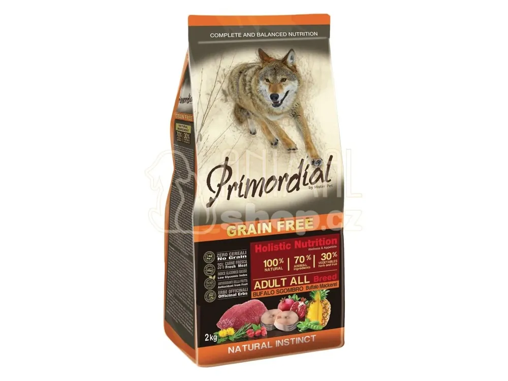 Ihned K Objednání Primordial GF Adult Buffalo & Mackerel 12 kg