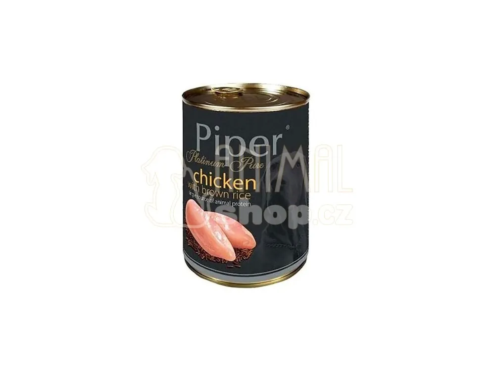 Výhodná Nabídka NEW PIPER PURE kuře s hnědou rýží, konzerva pro psy, 400 g