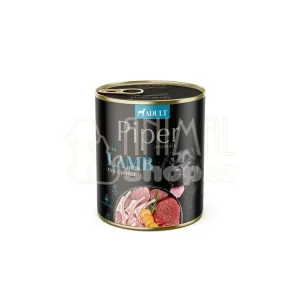 Aktuální NEW PIPER s jehněčím a mrkví, konzerva pro psy 800 g