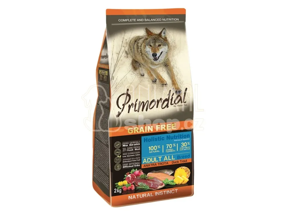 Primordial GF Adult Trout & Duck 12 kg Přímo Od Výrobce