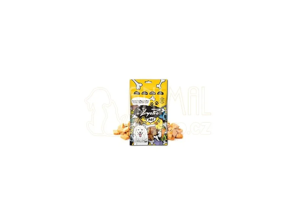 Tovární Cena Lyopro Dog poch. mrazem sušené Kuř. kostky s mrkví 50g