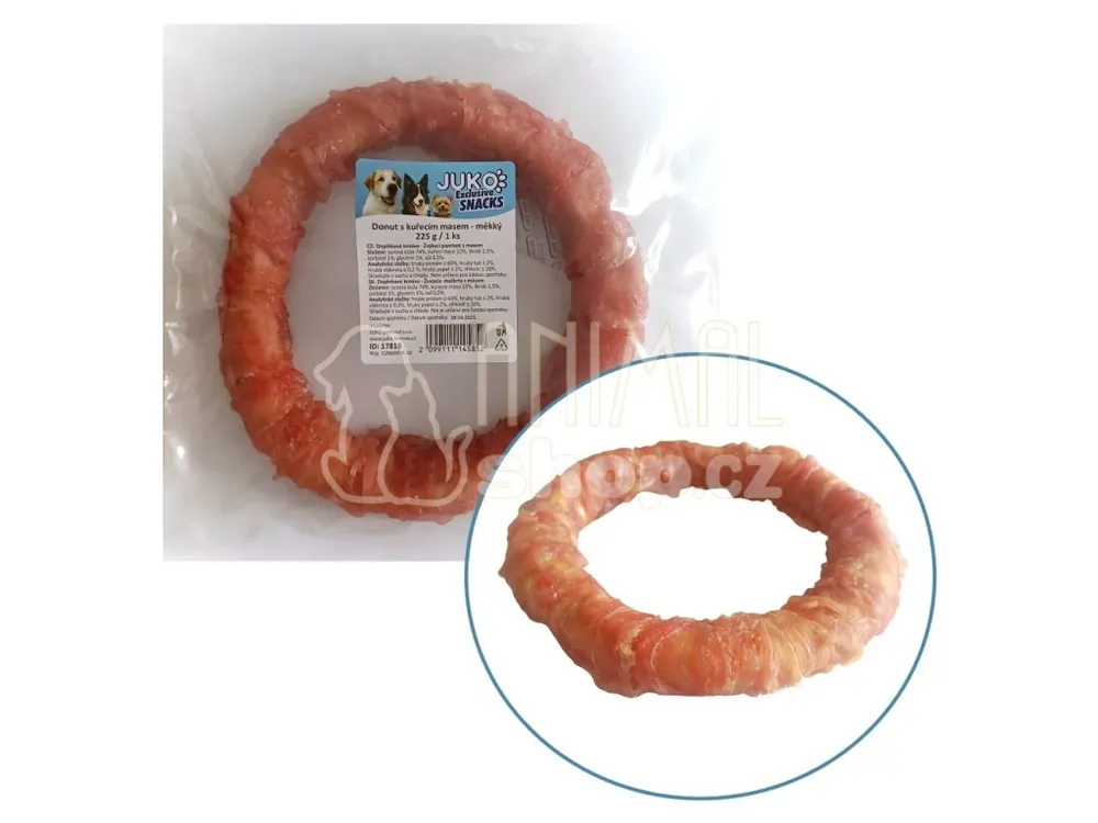 Donut s kuřecím masem měkký JUKO Snacks 225 g (1 ks) Cenově Výhodný
