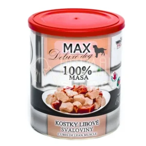MAX Deluxe Dog kostky libové svaloviny, konzerva 800 g Akční Nabídka