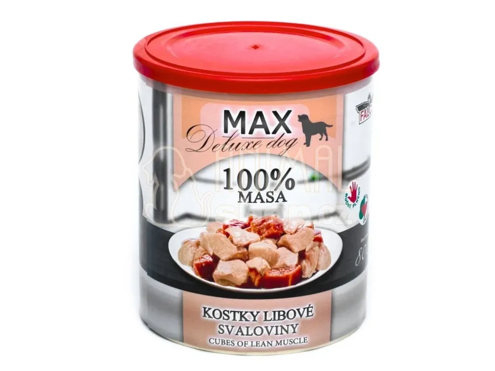 MAX Deluxe Dog kostky libové svaloviny, konzerva 800 g Akční Nabídka