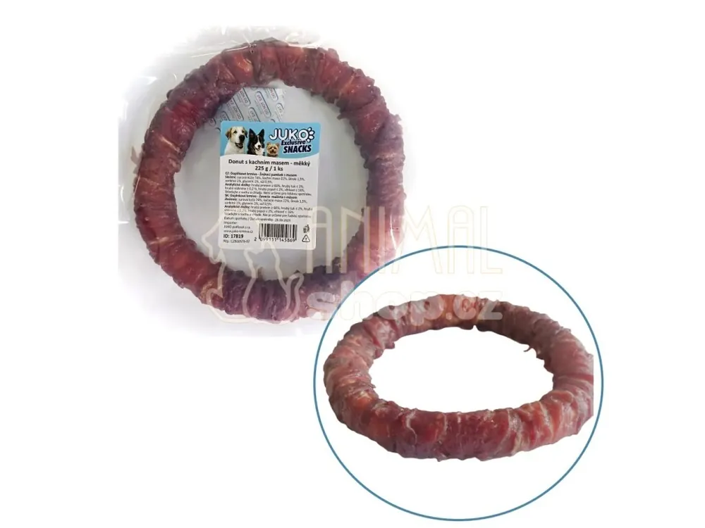 Donut s kachním masem měkký JUKO Snacks 225 g (1 ks) Rychlé Dodání