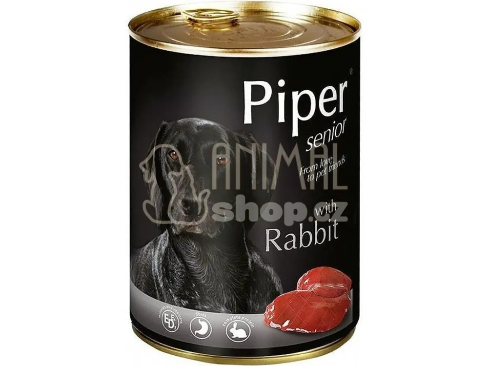 Značkový PIPER SENIOR s králíkem, konzerva pro psy 400 g
