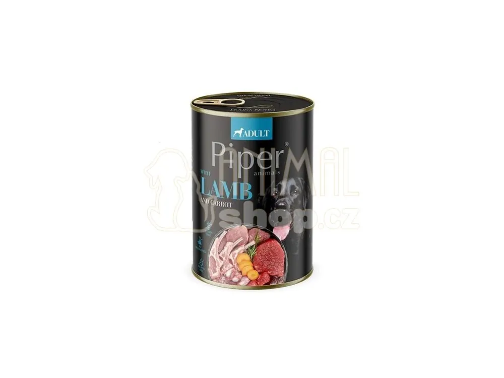 NEW PIPER s jehněčím a mrkví, konzerva pro psy 400 g Nízká Cena