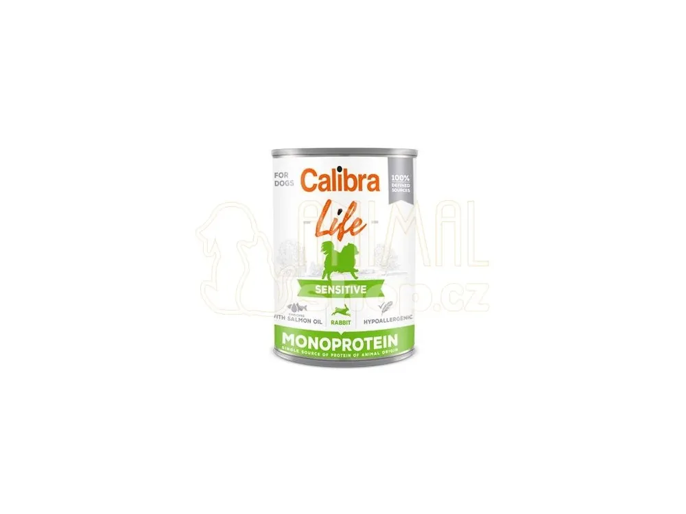 Speciální Cena Calibra Dog Life konz.Sensitive Rabbit 400g
