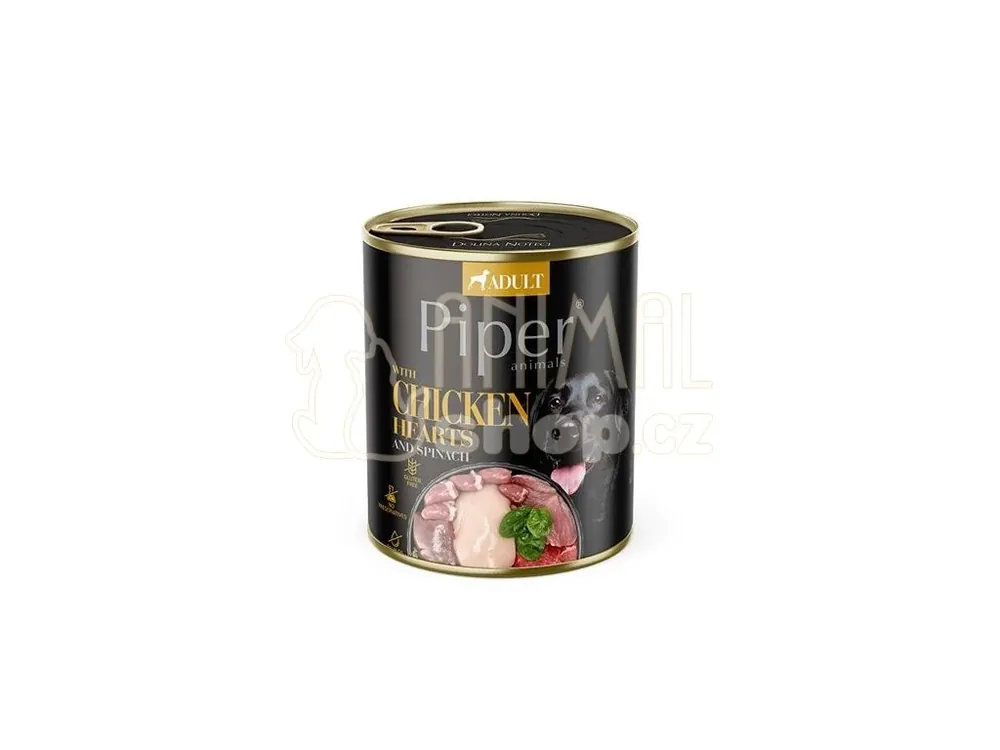 NEW PIPER s kuřecími srdíčky a špenátem, konzerva pro psy 800 g Super Cena