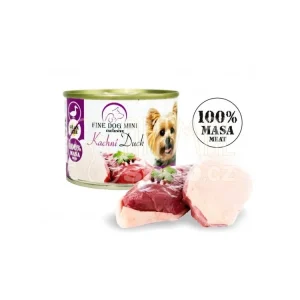 Sleva Fine Dog MINI Exclusive konzerva pro psy kachní 100% masa 200g