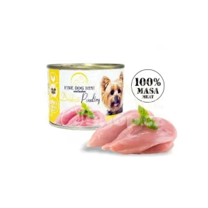 Fine Dog MINI Exclusive konzerva pro psy drůbeží 100% masa 200g Objednat Nyní