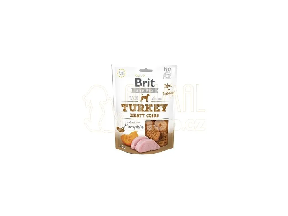 Brit Jerky Turkey Meaty Coins 80g Zlevněný