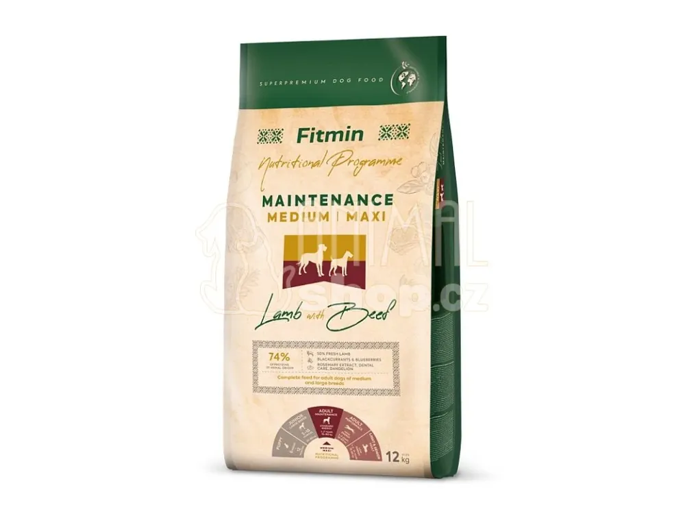 Nakupujte Hned Fitmin dog medium maxi maintenance lamb beef - 12 kg