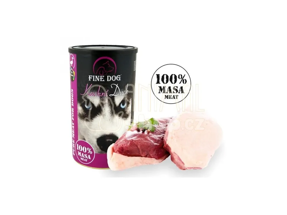 Nejlepší Volba FINE DOG konzerva KACHNÍ 100% Masa 1200g