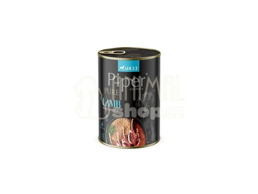 NEW PIPER PURE čisté jehněčí a špenát, konzerva pro psy 400 g Oblíbený