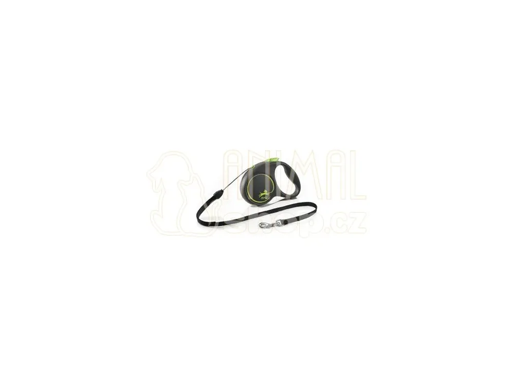 Vodítko FLEXI Black Design S lanko 5m/12kg zelená Akční Cena