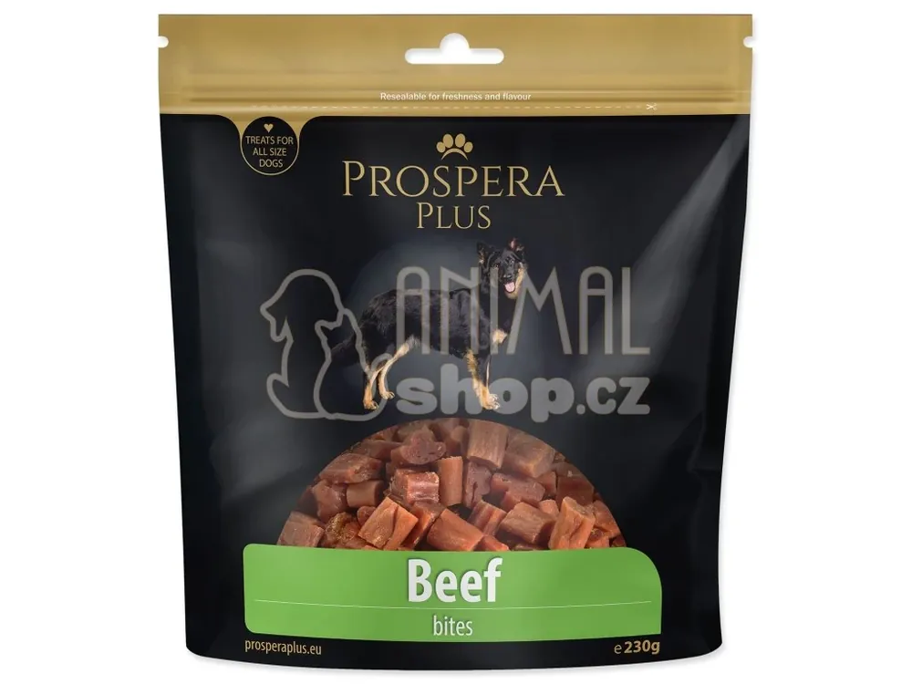 Nakupujte Hned Pochoutka Prospera Plus hovězí kousky 230g