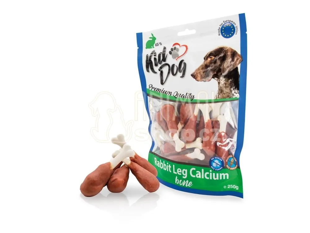 Omezená Nabídka KIDDOG králičí maso na kalciové kostičce 250 g