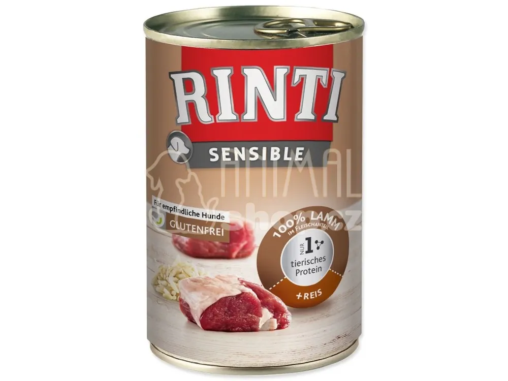 Konzerva Rinti Sensible Adult jehně a rýže 400g Dokud Zásoby Vydrží