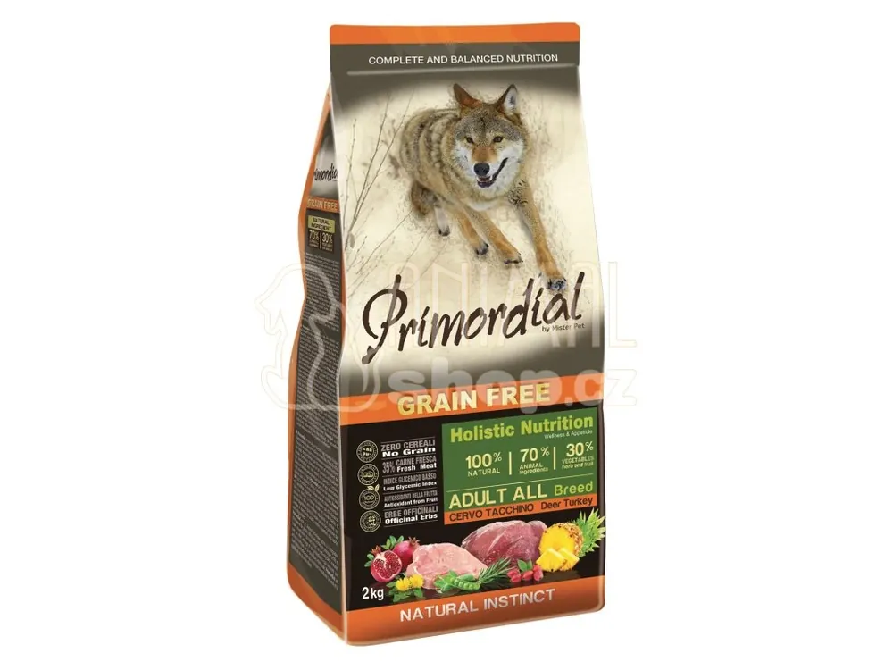 Vrácení Zdarma Primordial GF Adult Deer & Turkey 12 kg
