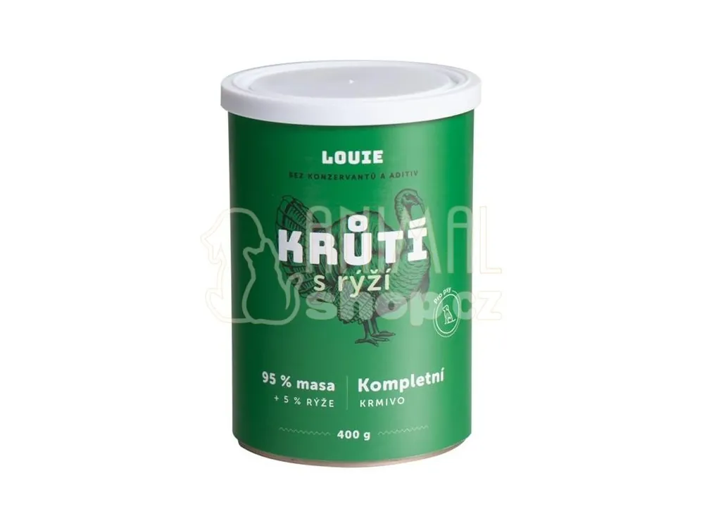 Objednat Nyní Louie konz. pro psy krůtí s rýží - 400g