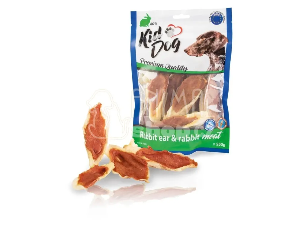 Tovární Cena KIDDOG králičí ucho plněné králičím masíčkem 250 g