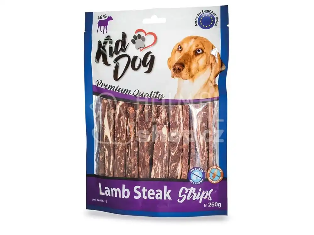 KIDDOG jehněčí steak v proužku 12/0,8 cm 250 g Akční Cena