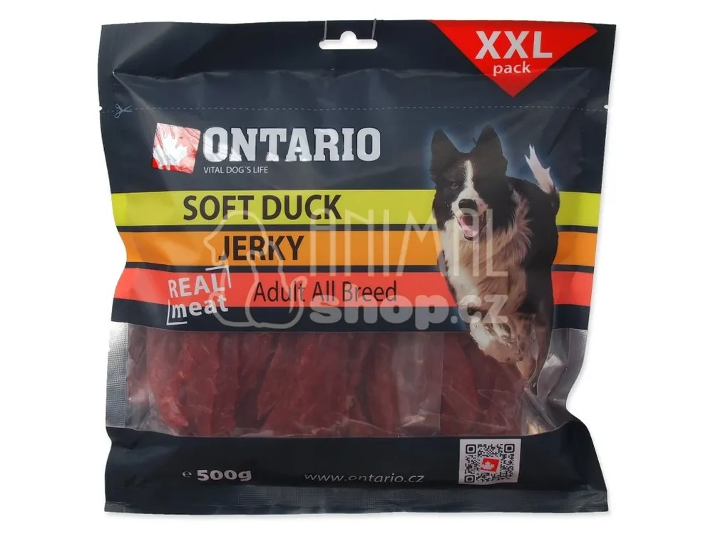 Pochoutka Ontario kachna, měkké sušené kousky 500g Akce