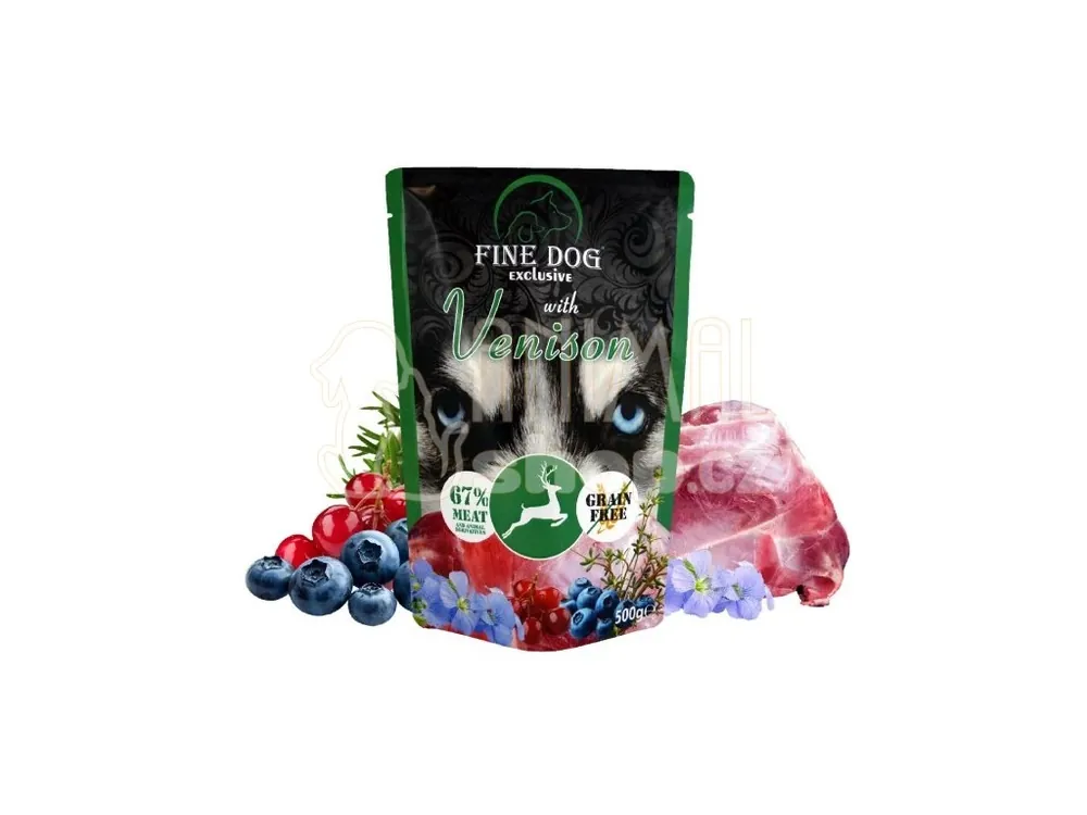 FINE DOG XXL kapsa pro psy se ZVĚŘINOU 500g Novinka