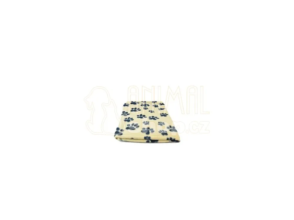 Cenový Hit Deka pro psy BEANY černé tlapky 100x70cm hnědá TR