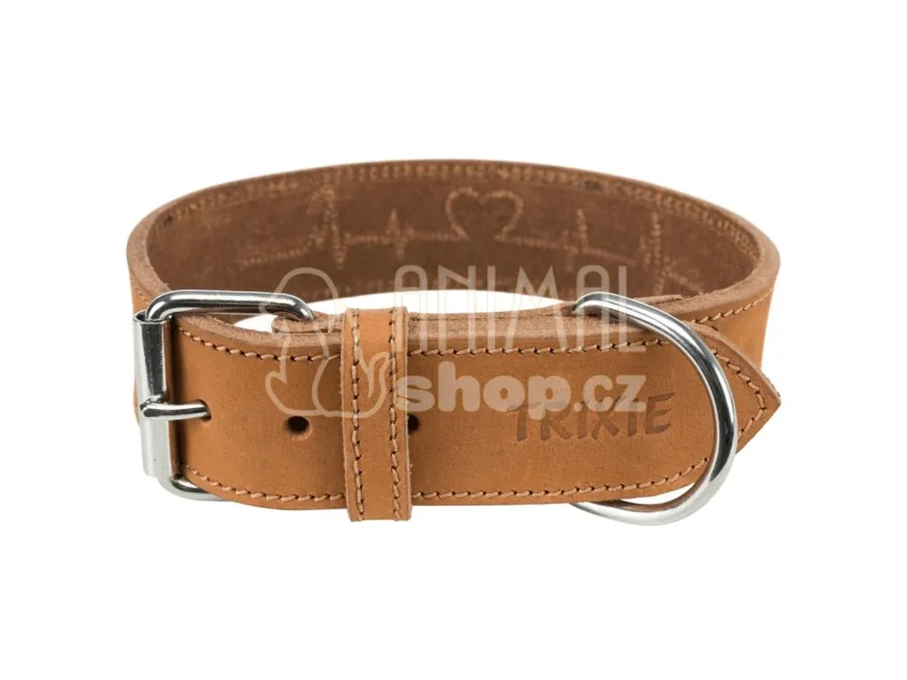 Expresní Doručení Rustic kožený obojek Heartbeat - hnědá