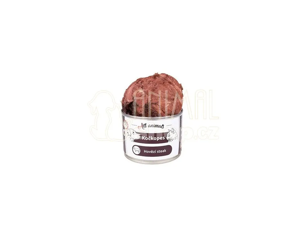 All Animals kočkopes konz. Steak z hovězí sval. 200g Speciální Cena