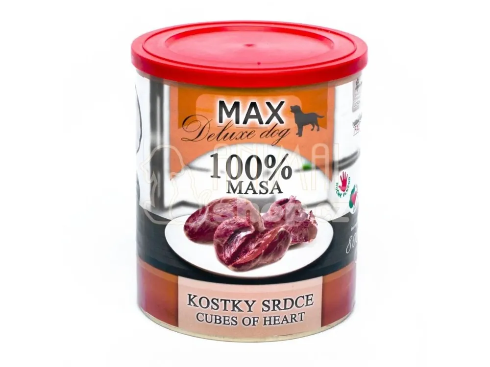 Sezónní Sleva MAX Deluxe Dog kostky srdce, konzerva 800 g