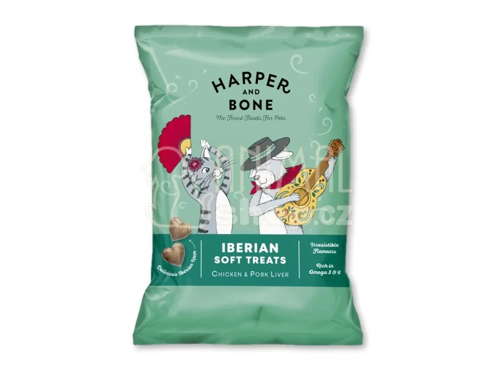 Hit Sezóny Harper and Bone Cat & Dog iberské měkké pamlsky kuře a vepřové 90 g