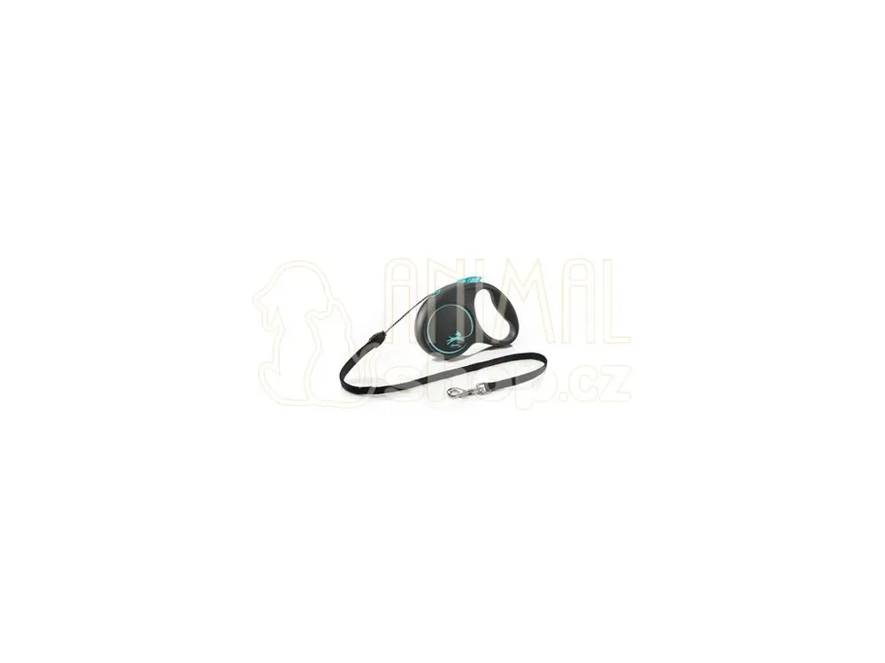 Značkový Vodítko FLEXI Black Design S lanko 5m/12kg modrá