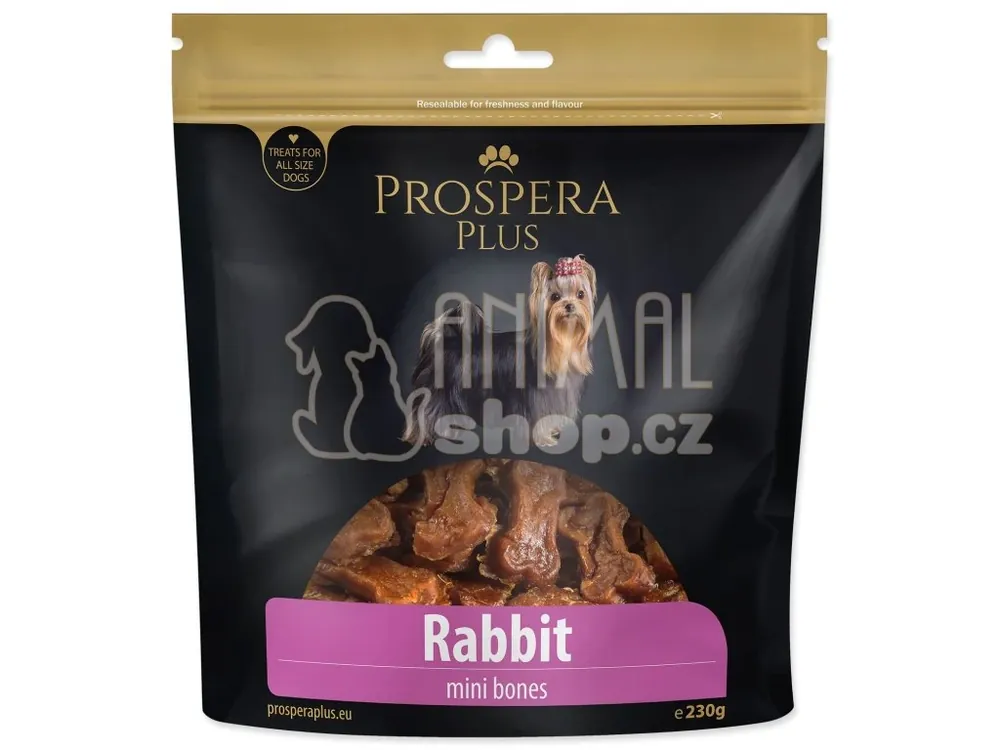 Pochoutka Prospera Plus králičí mini kosti 230g Sezónní Sleva