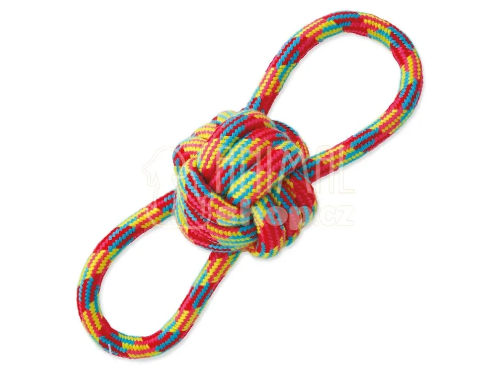 Hračka Dog Fantasy přetahovadlo osmička barevné bavlněné s uzlem 22cm Novinka